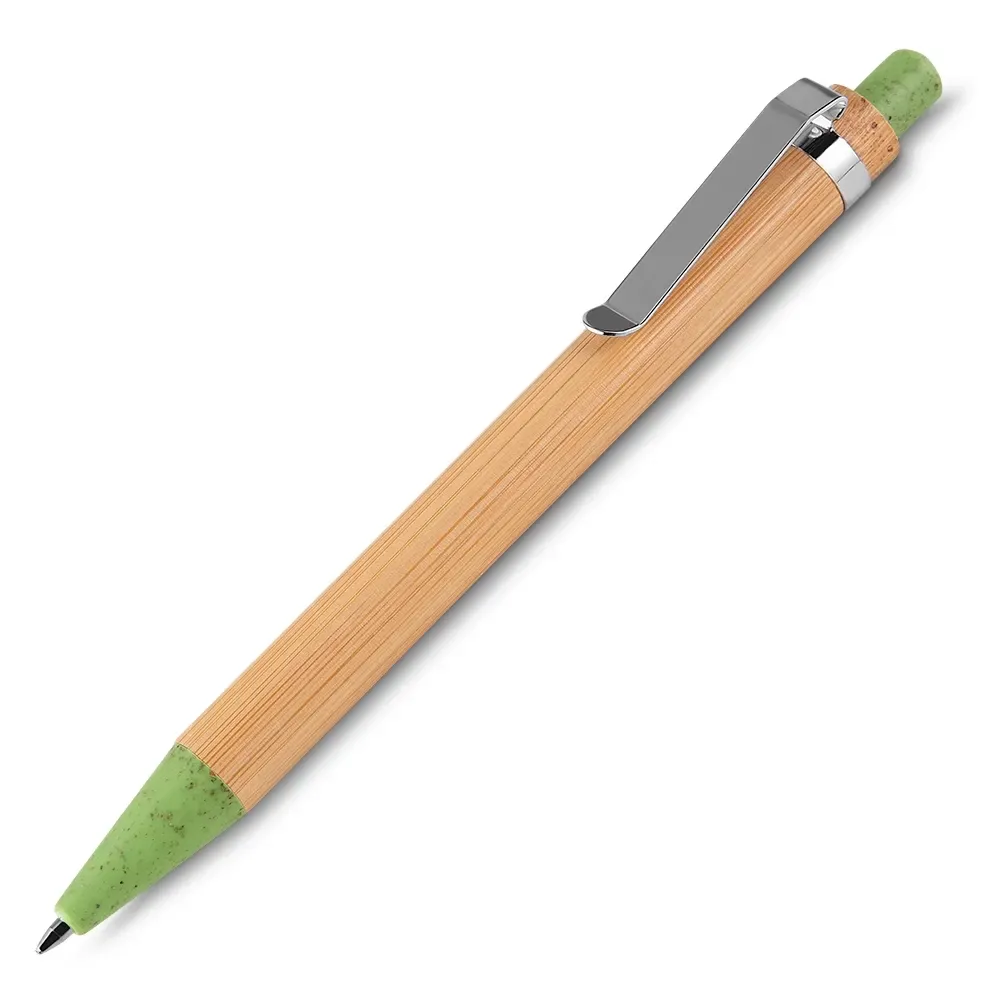 Caneta ecológica de bambu personalizada verde