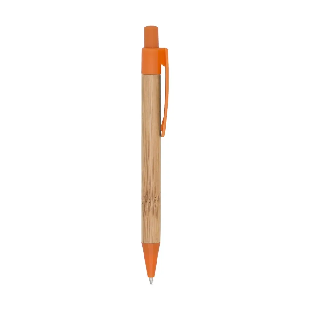 Caneta ecológica de bambu personalizada laranja