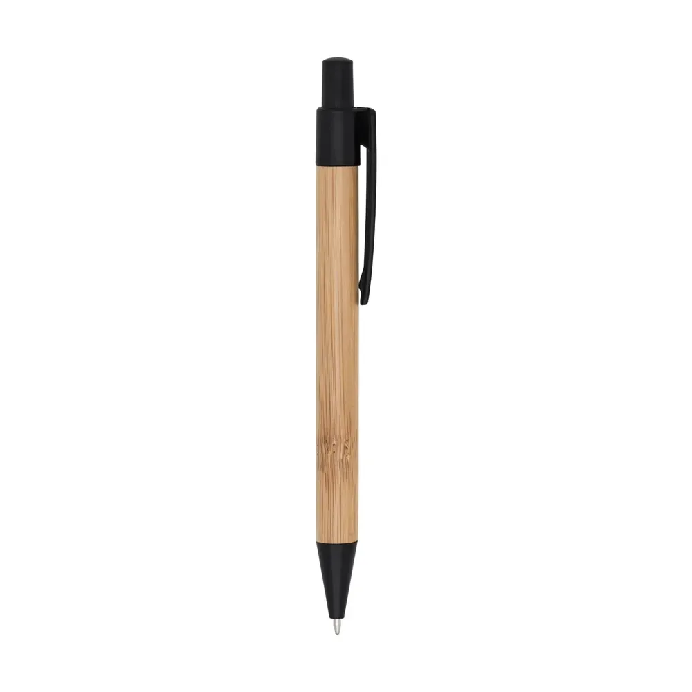 Caneta ecológica de bambu personalizada preta