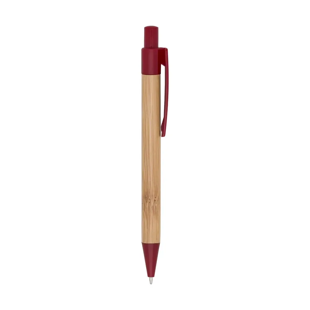 Caneta ecológica de bambu personalizada vermelha
