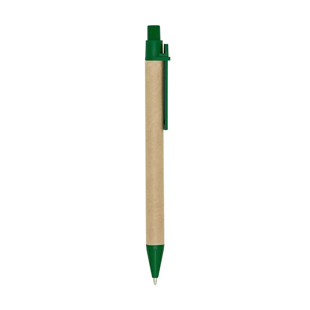 Caneta ecológica de papelão personalizada verde