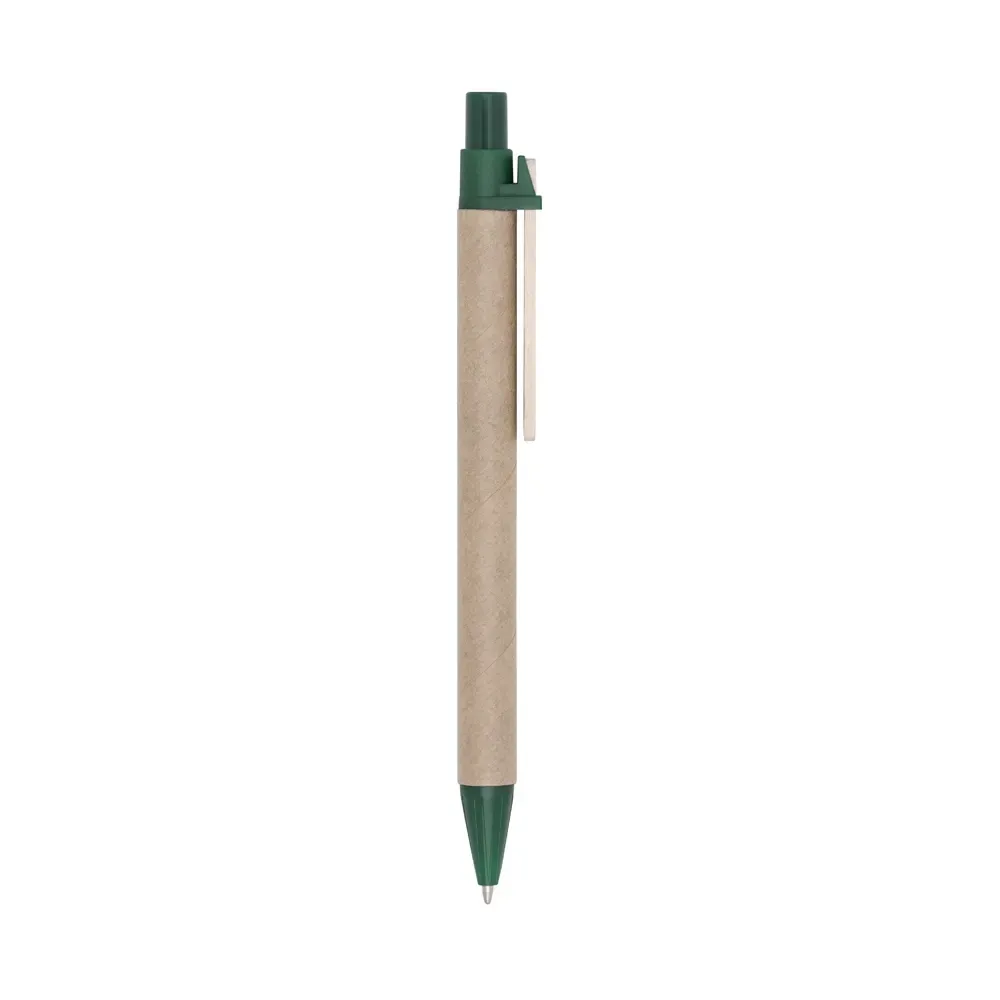 Caneta ecológica de papelão personalizada verde