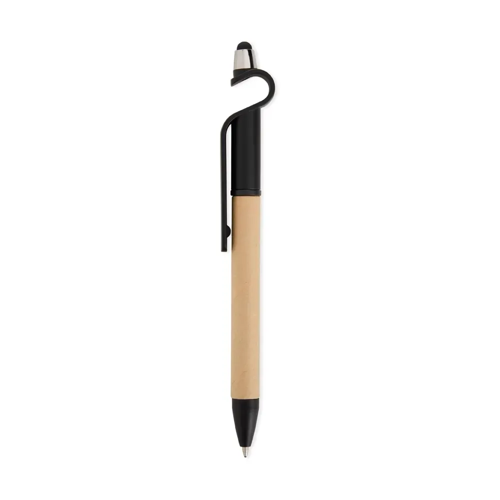Caneta Ecológica de Papelão Touch com Suporte personalizada preta