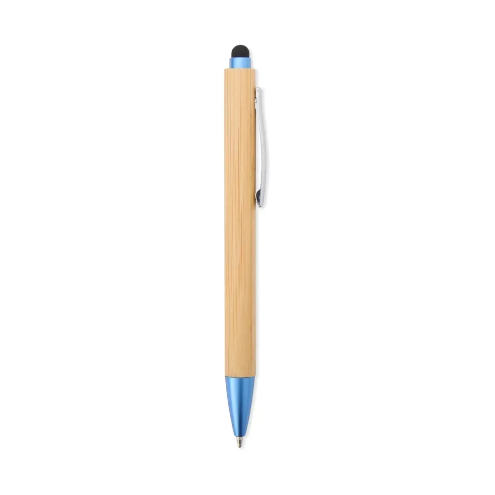 Caneta Ecológica Touch de Bambu personalizada azul