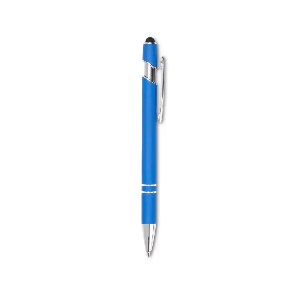 Caneta Emborrachada Touch personalizada azul