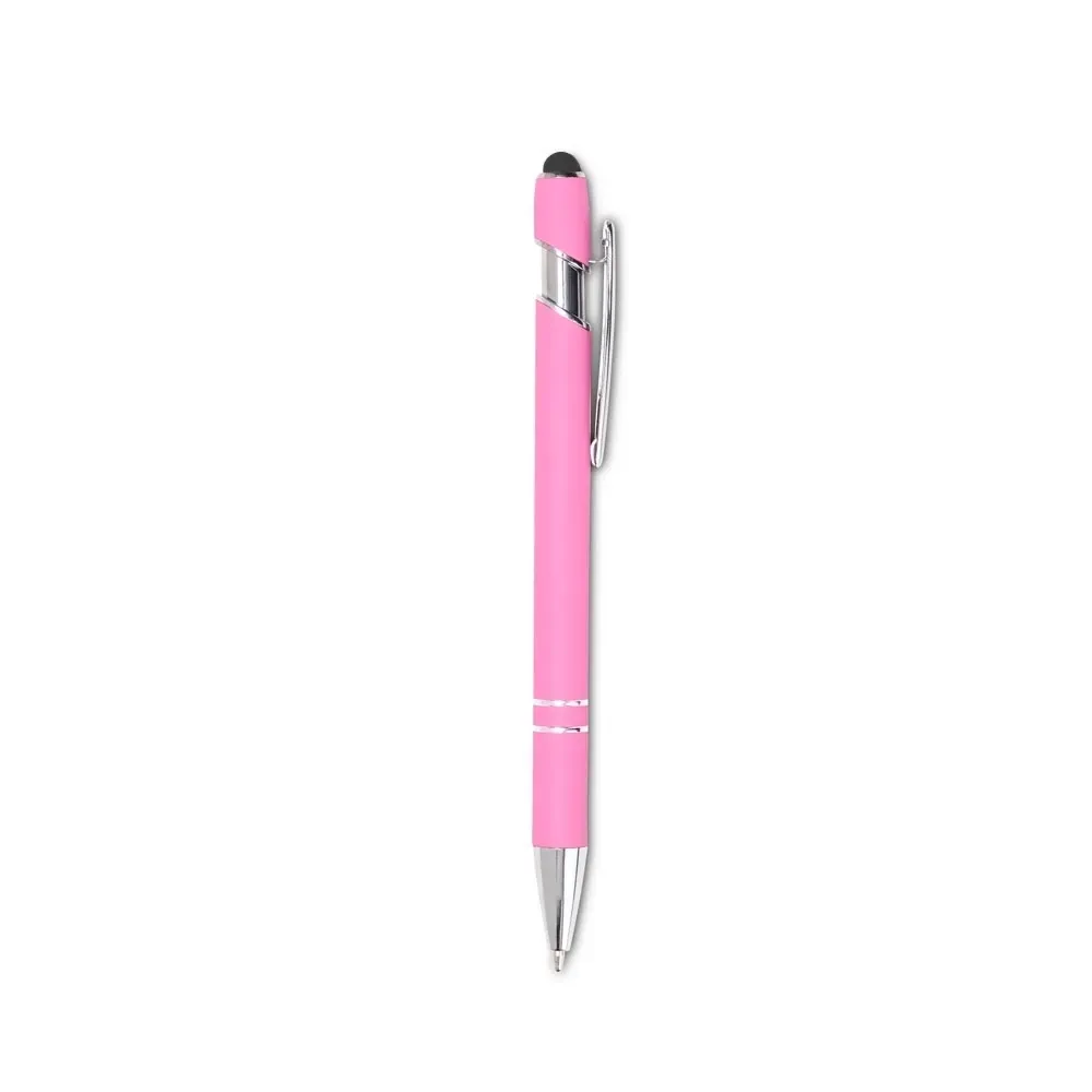 Caneta Emborrachada Touch personalizada rosa
