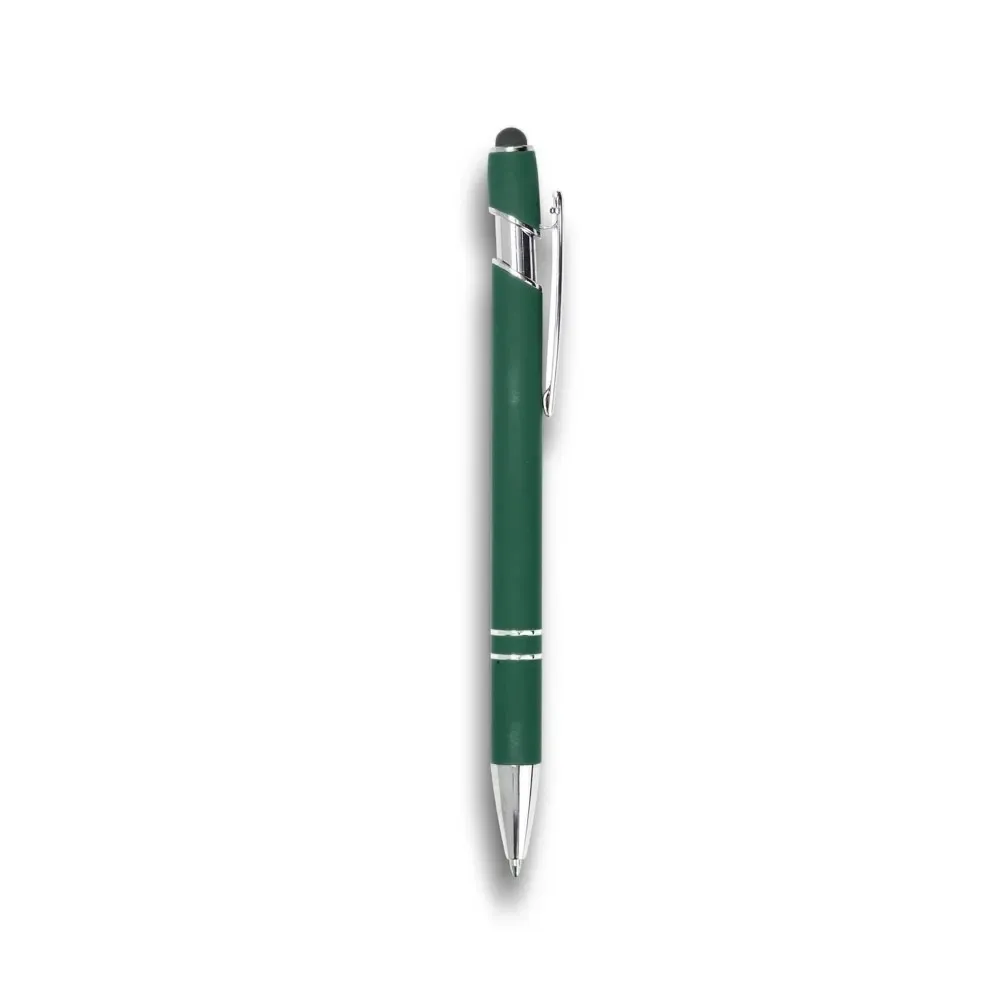 Caneta Emborrachada Touch personalizada verde