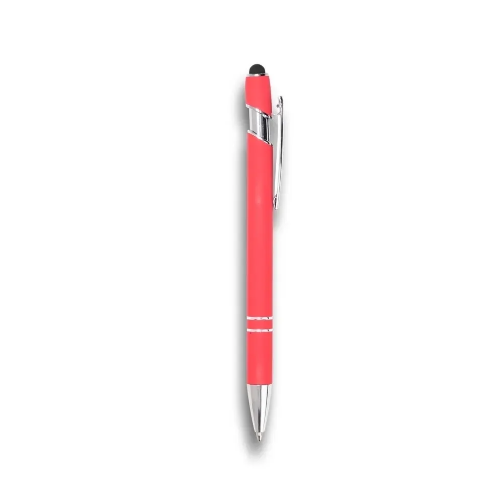 Caneta Emborrachada Touch personalizada vermelha