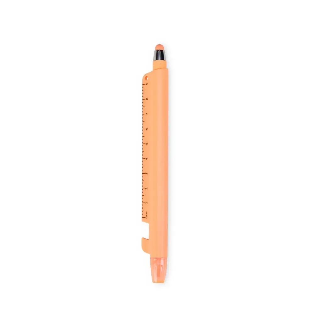 Caneta marca-texto multifunções personalizada laranja