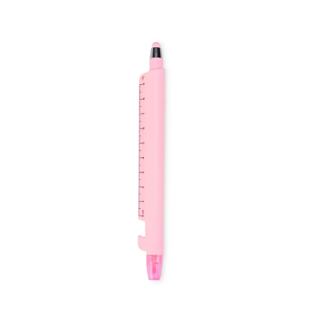 Caneta marca-texto multifunções personalizada rosa