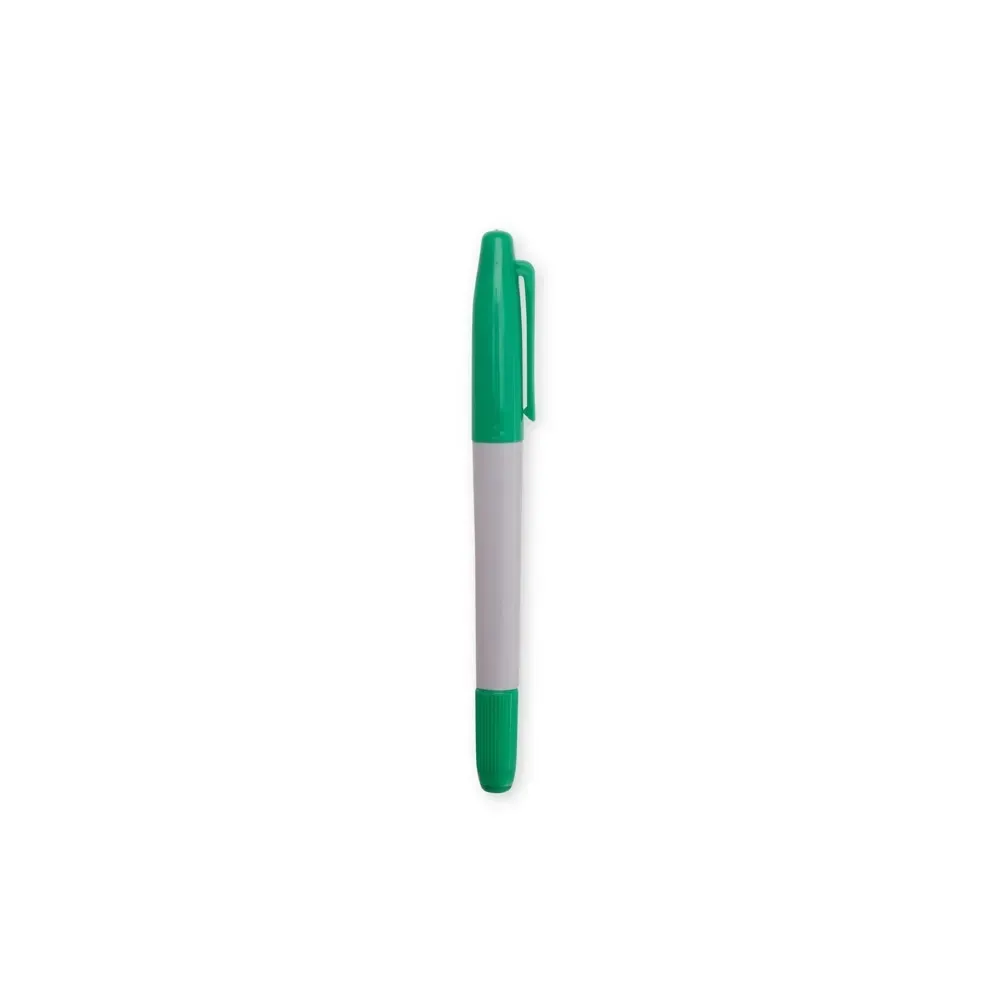 Caneta marcadora personalizada ponta dupla verde