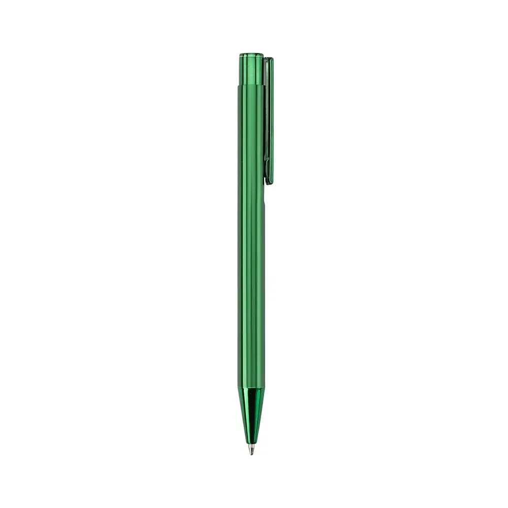 Caneta metal personalizada acabamento brilhante verde