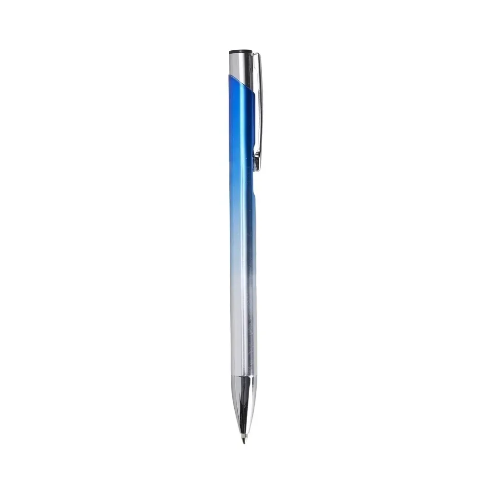 Caneta metal bicolor personalizada azul