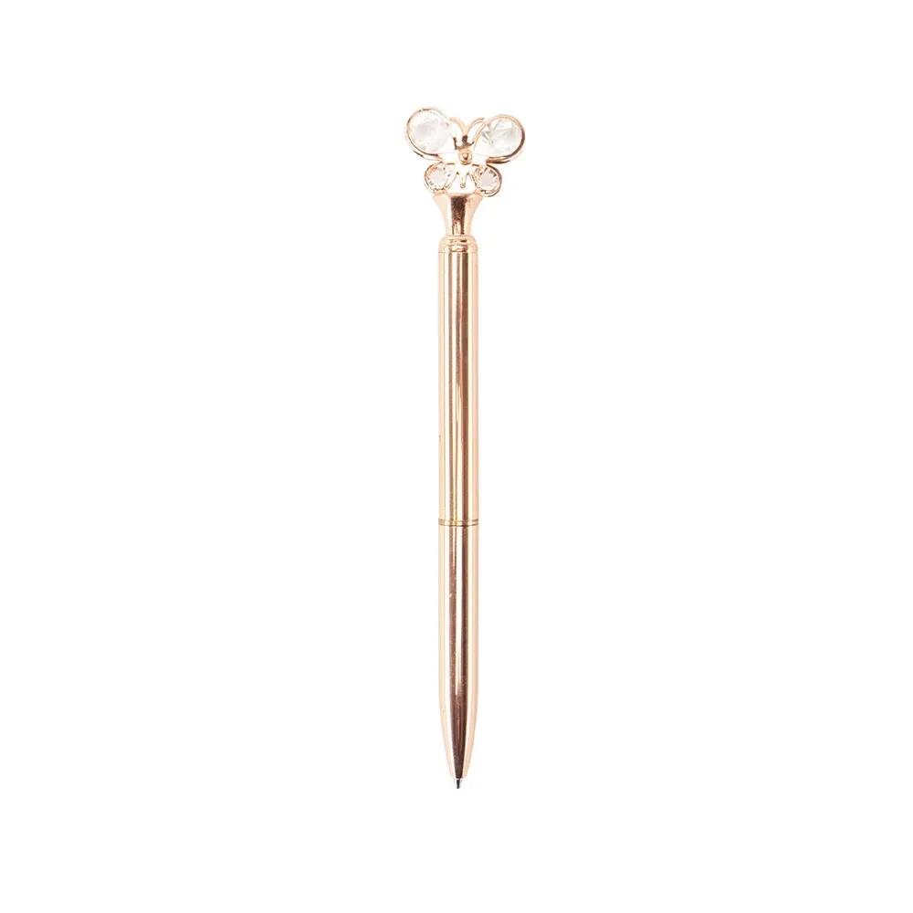 Caneta executiva personalizada metal borboleta cor cobre