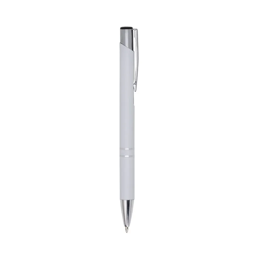 Caneta executiva personalizada metal clique cor branco