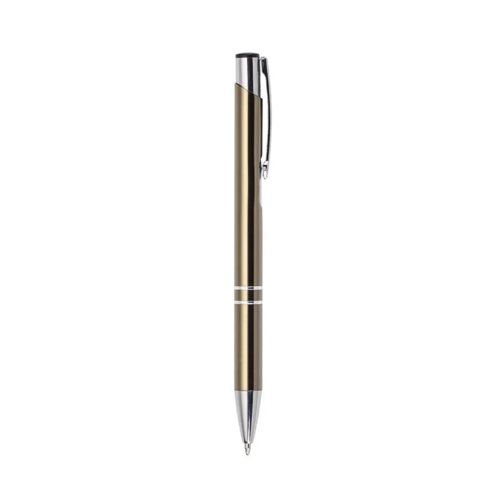 Caneta executiva personalizada metal clique cor champagne
