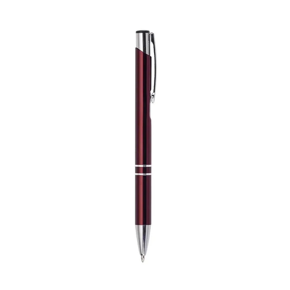 Caneta executiva personalizada metal clique cor vinho