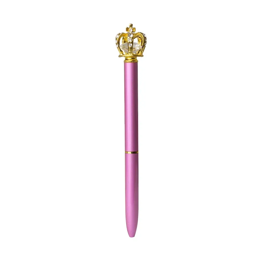 "Caneta metal coroa personalizada lilás"