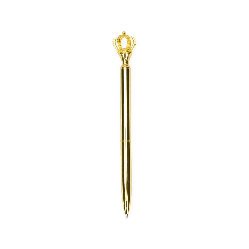 Caneta Metal com Coroa Decorativa personalizada dourado