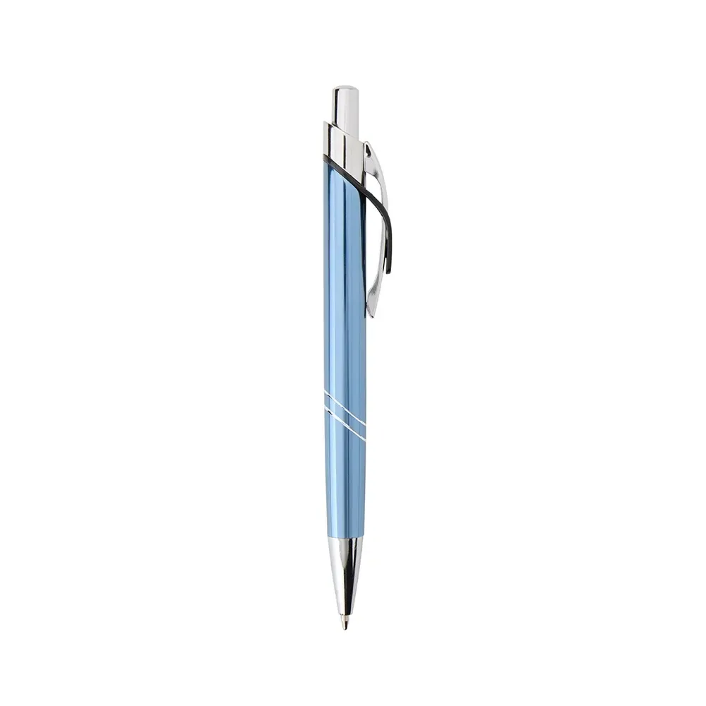 Caneta Metal Corpo Robusto personalizada azul
