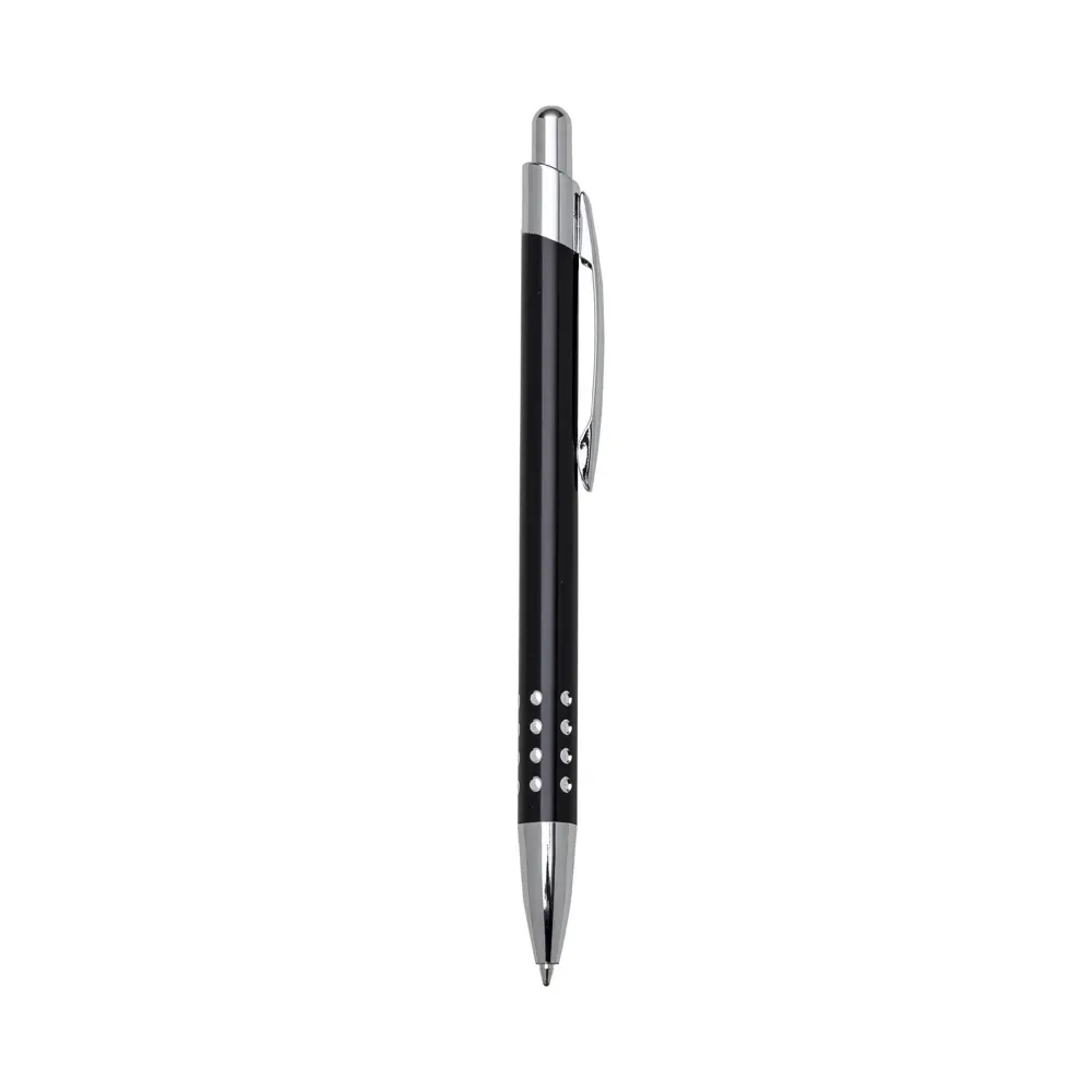 Caneta executiva personalizada metal com detalhes em cristal cor preto