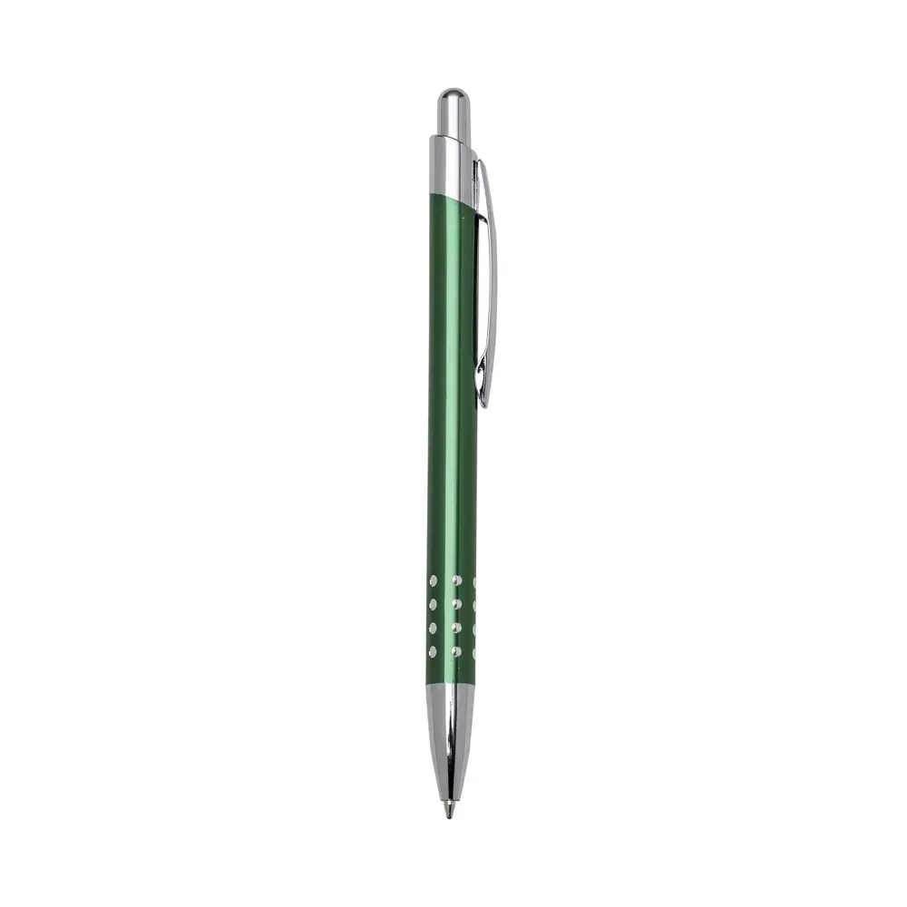 Caneta executiva personalizada metal com detalhes em cristal cor verde