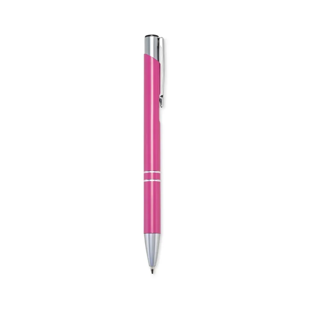 Caneta executiva personalizada metal com detalhe plástico cor pink