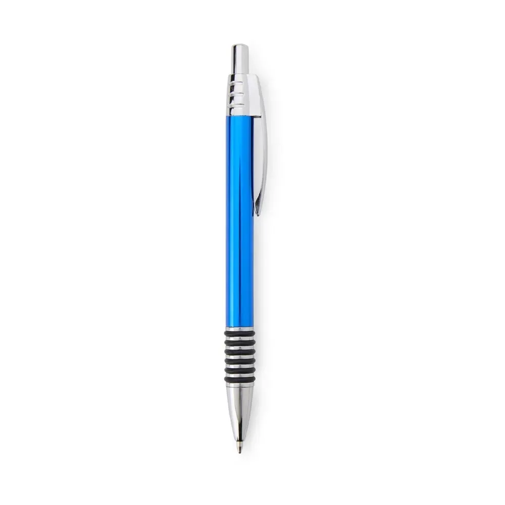 Caneta Metal com Detalhes Emborrachados personalizada azul