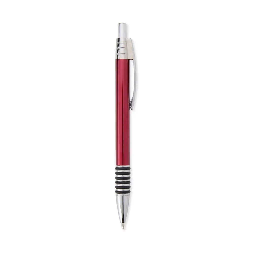 Caneta Metal com Detalhes Emborrachados personalizada vermelho