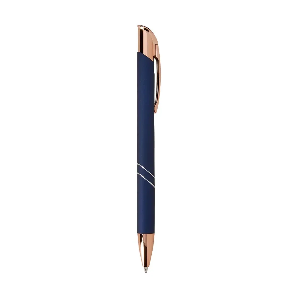Caneta Metal com Detalhes em Plástico personalizada azul escuro
