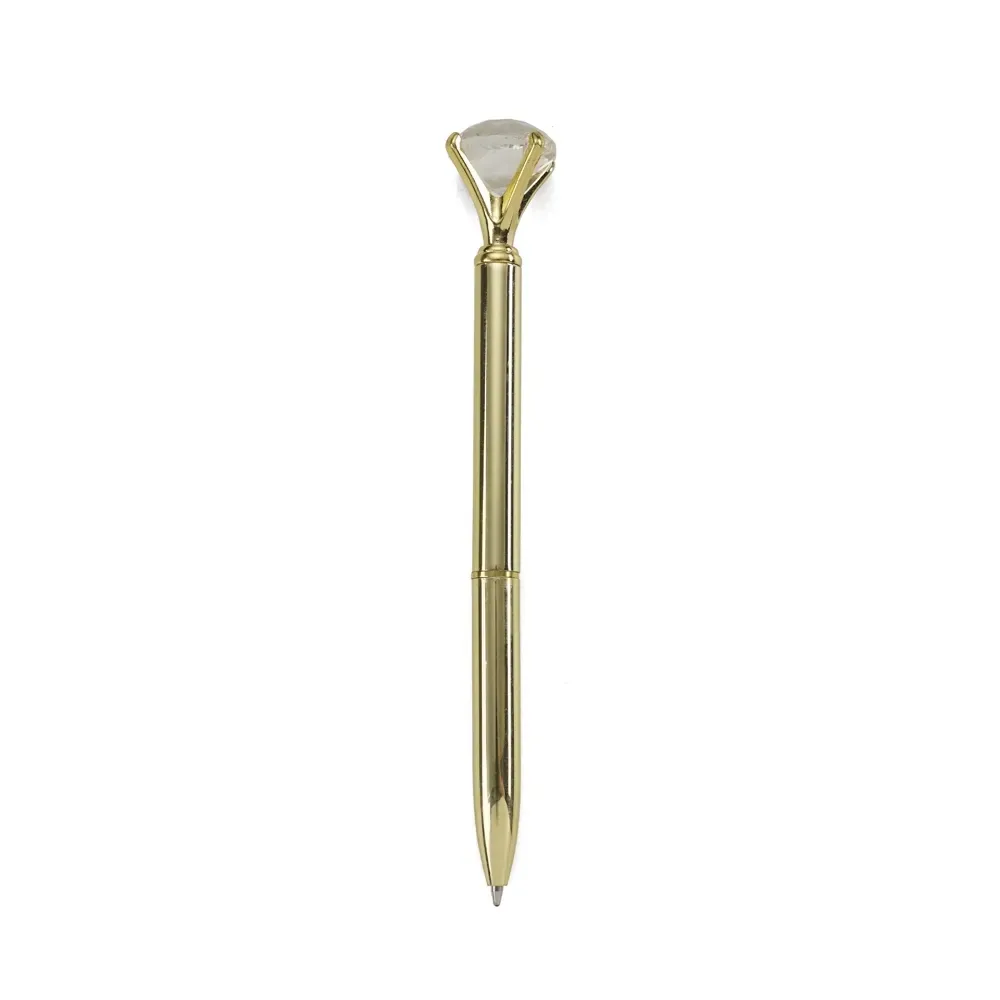 Caneta Metal Diamante personalizada dourada