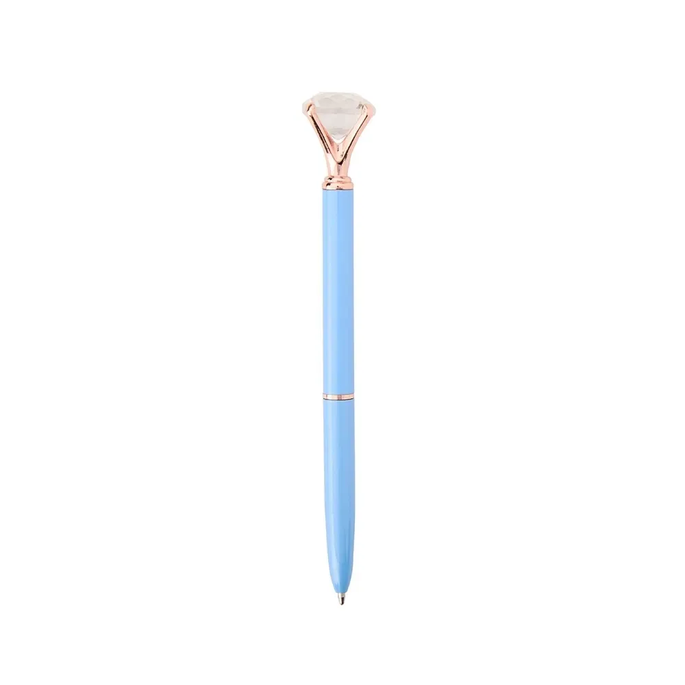 Caneta Metal com Diamante Decorativo personalizada azul escuro