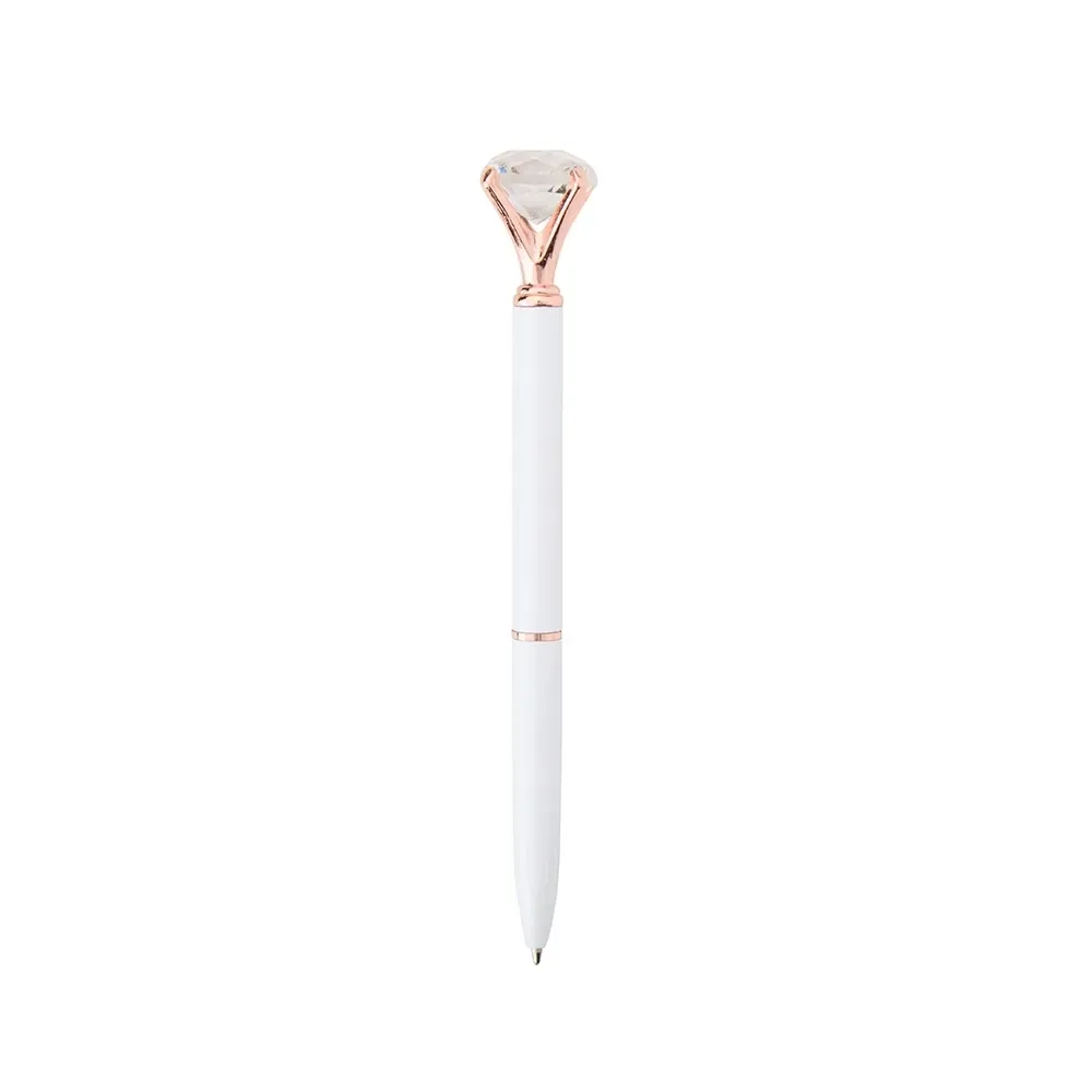 Caneta Metal com Diamante Decorativo personalizada branco