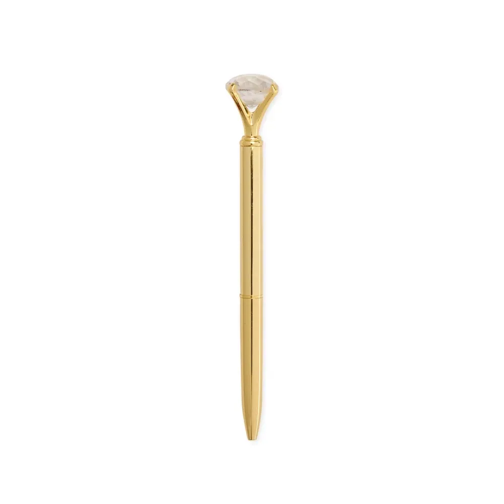 Caneta Metal com Diamante Decorativo personalizada dourado