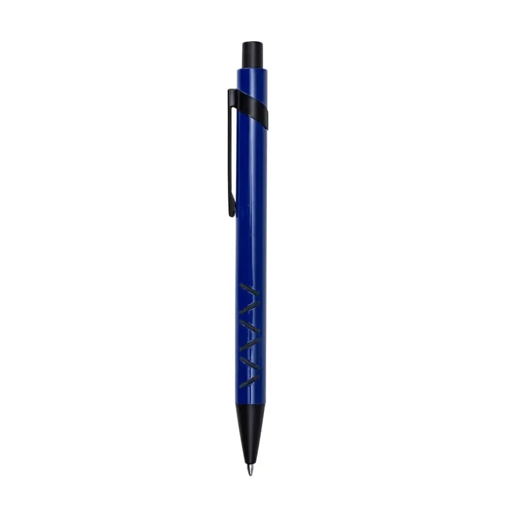 Caneta Metal Emborrachada personalizada azul escuro
