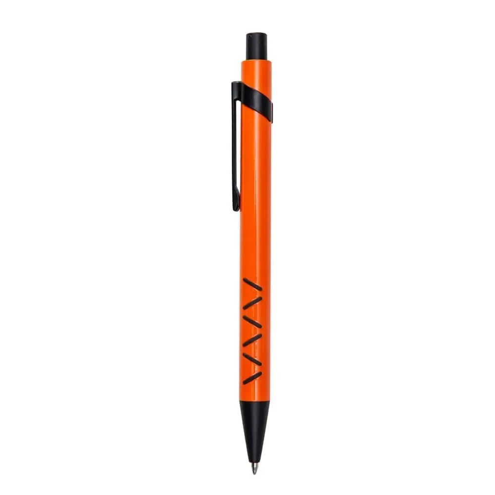 Caneta Metal Emborrachada personalizada laranja