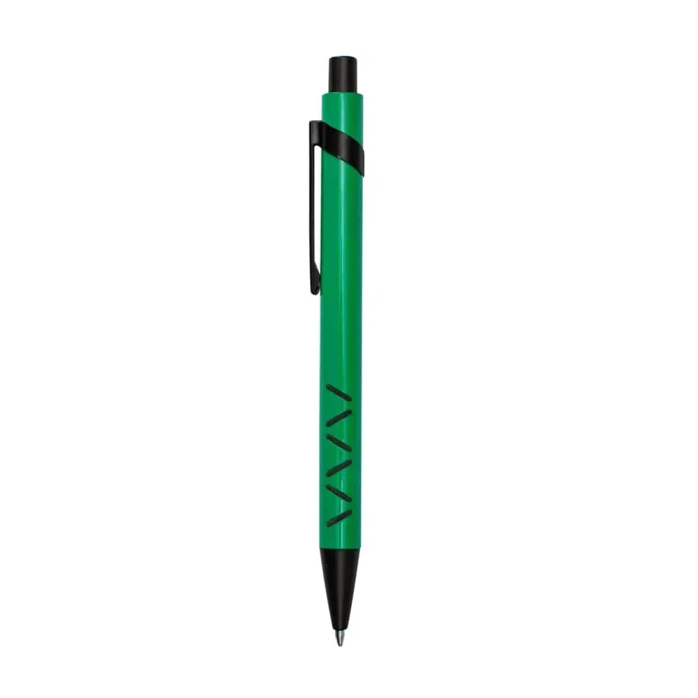 Caneta Metal Emborrachada personalizada verde