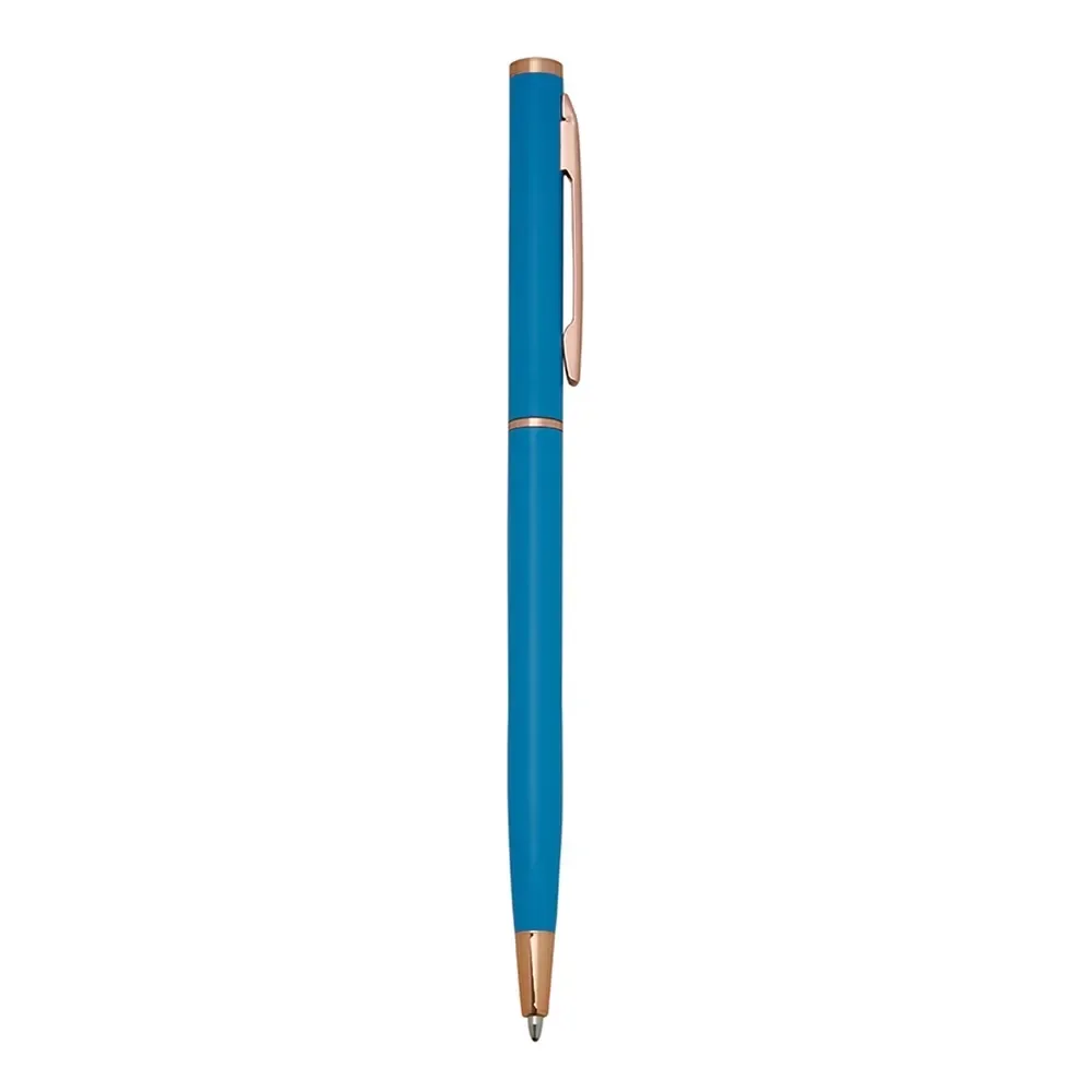 Caneta metal personalizada ultraleve na cor azul claro