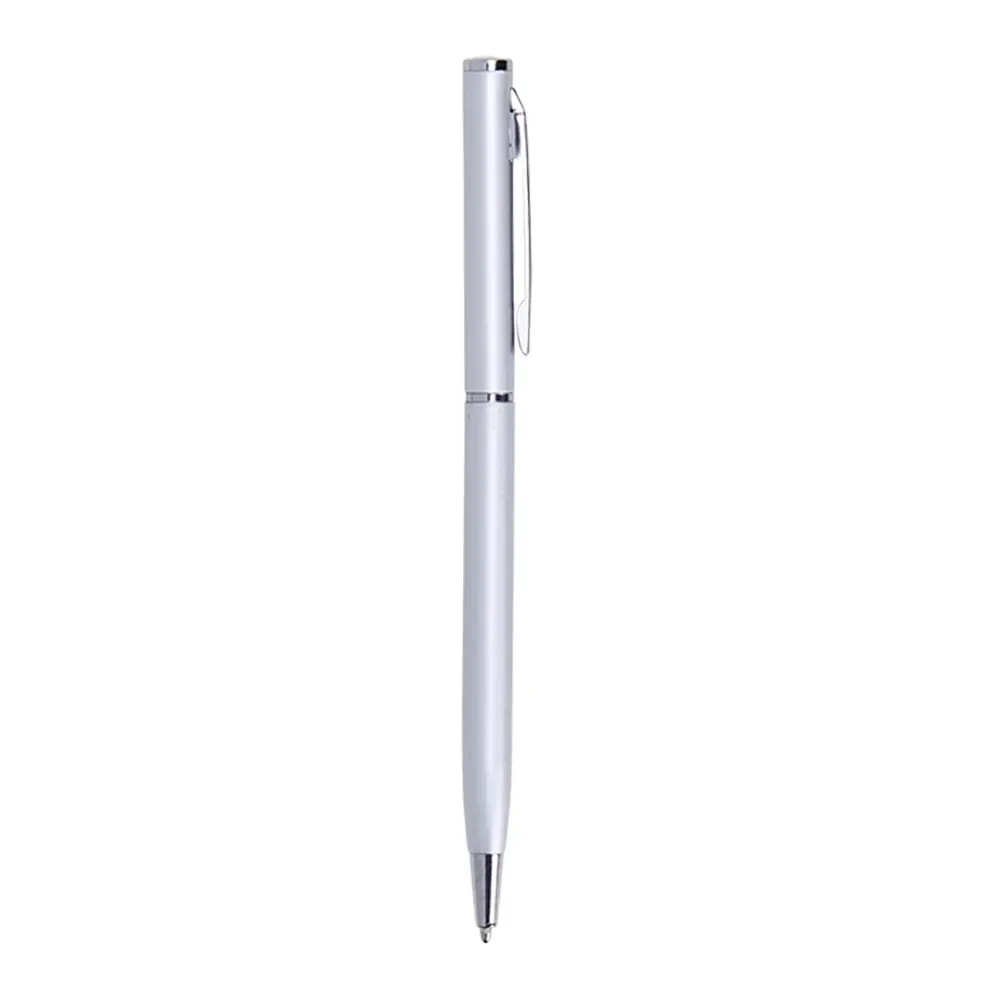Caneta metal personalizada compacta na cor prata