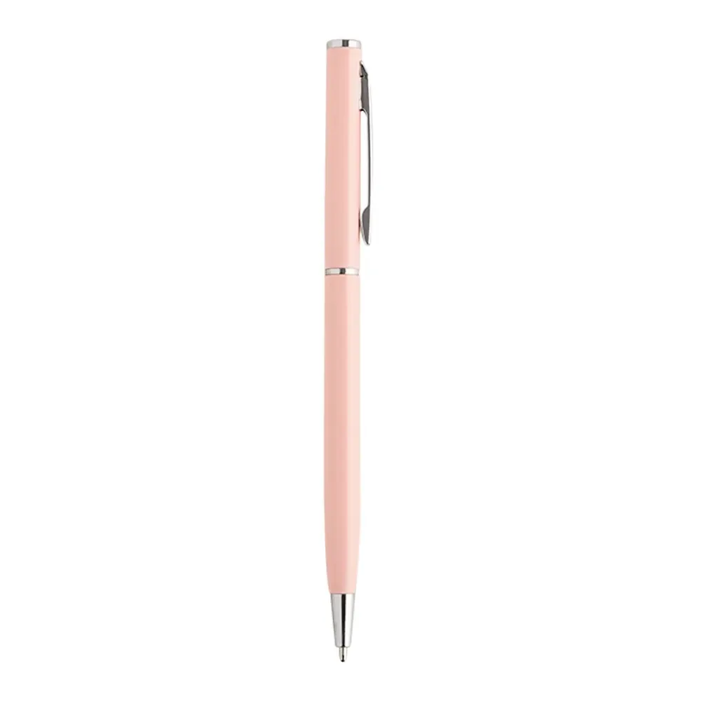 Caneta metal personalizada compacta na cor rosa