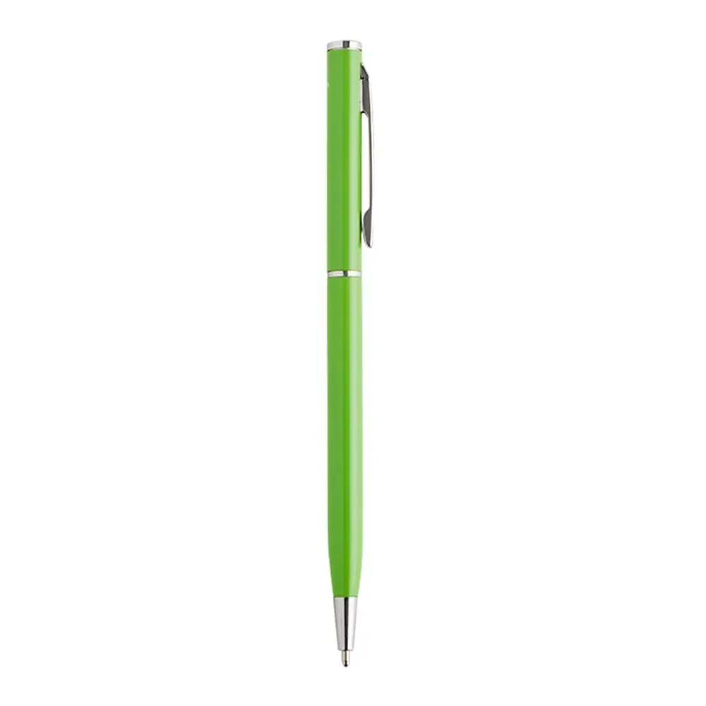 Caneta metal personalizada compacta na cor verde