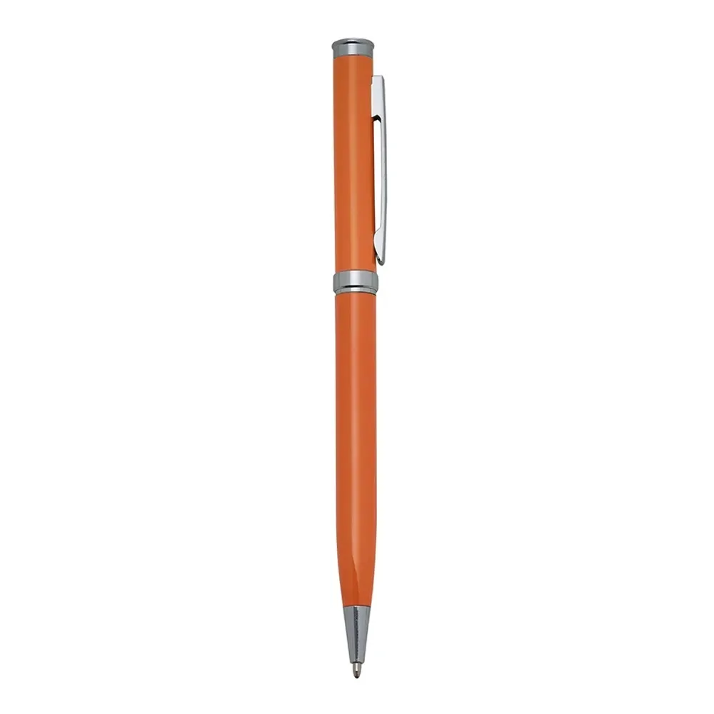 Caneta metal personalizada na cor laranja