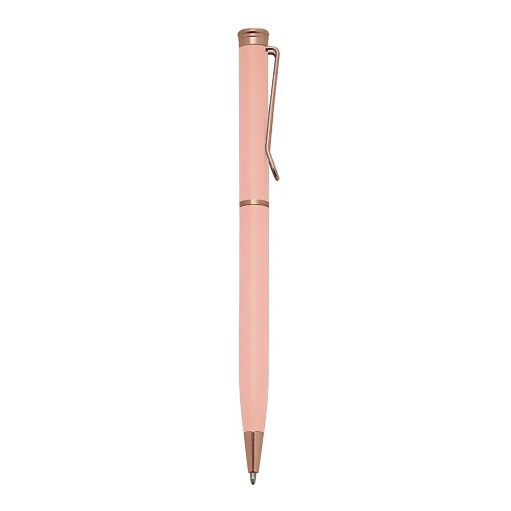 Caneta metal personalizada na cor rosa claro