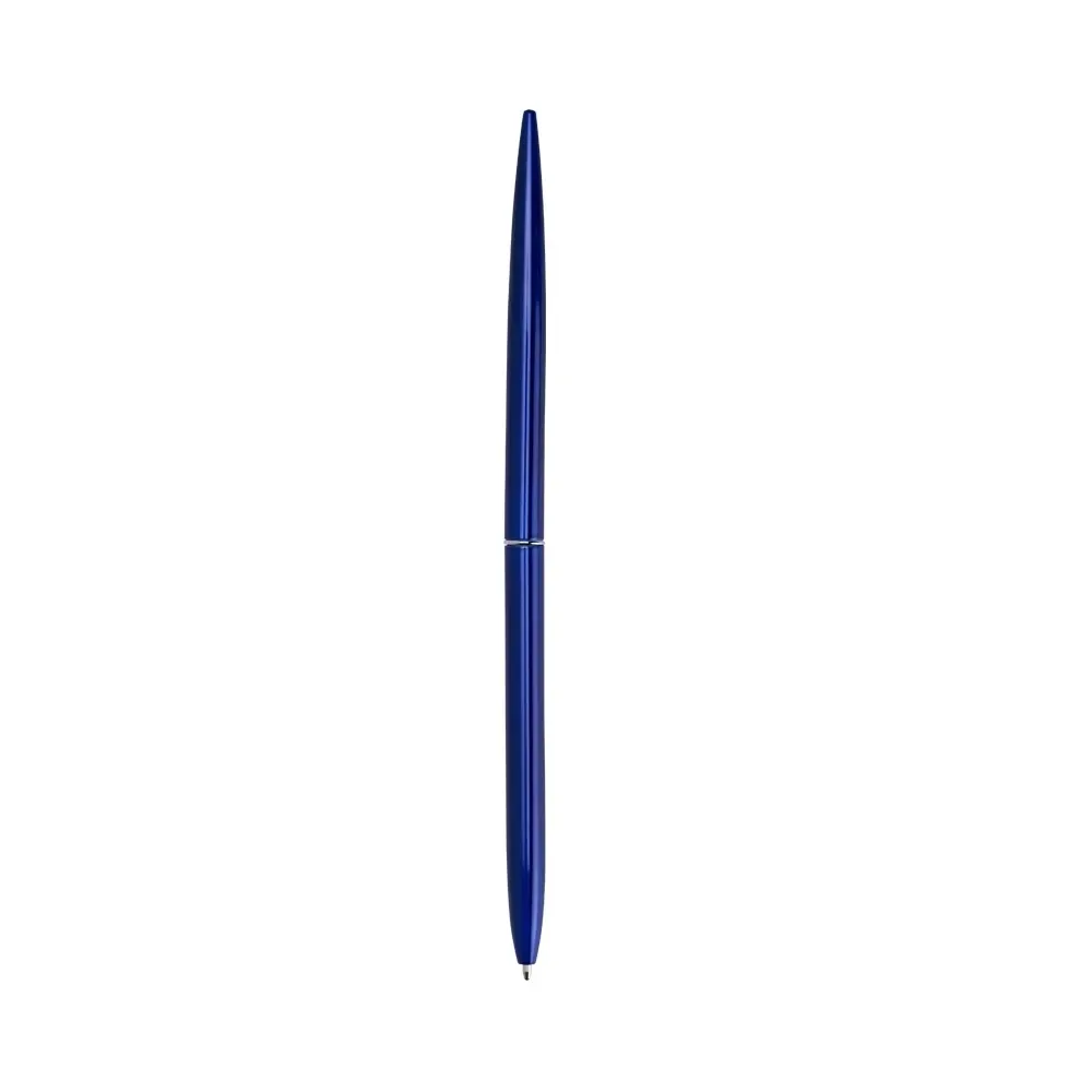 Caneta metal personalizada giratória azul escura — vista frontal
