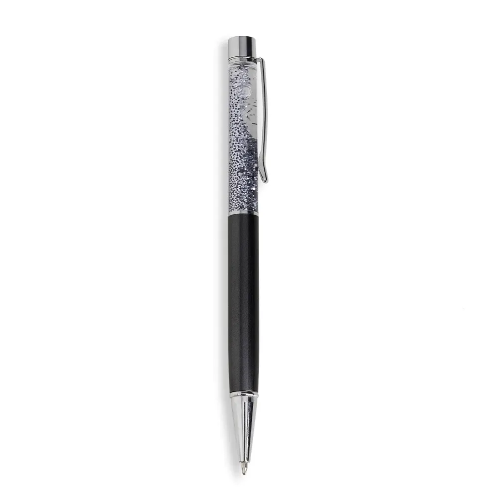Caneta Metal Glitter personalizada preta