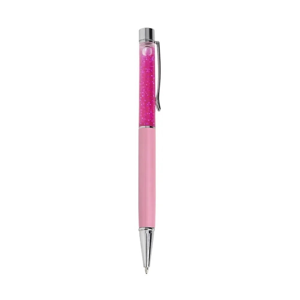Caneta Metal Glitter personalizada rosa escura