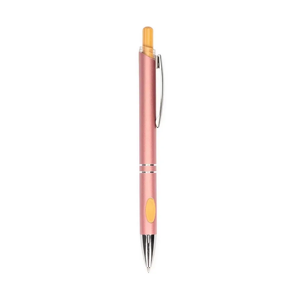 Caneta metal personalizada topo bambu rosa