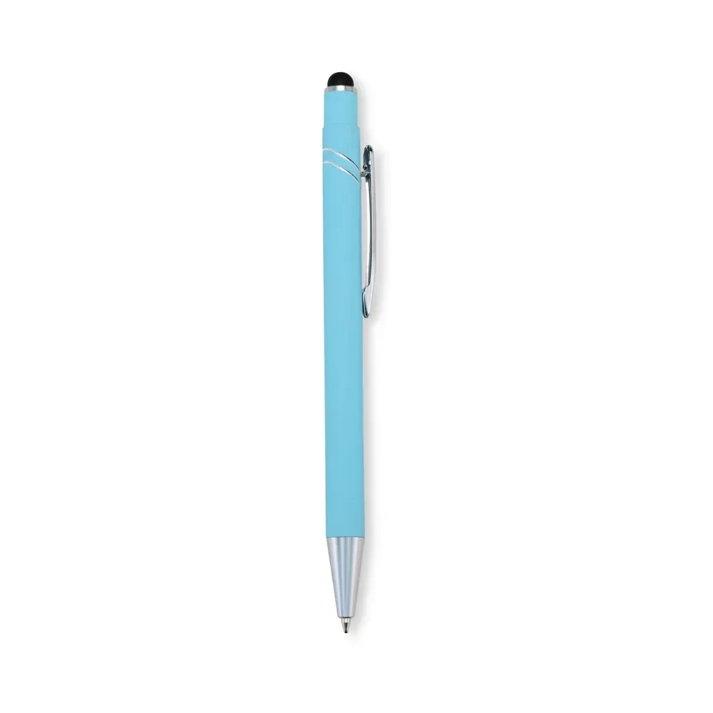Caneta metal touch personalizada azul claro