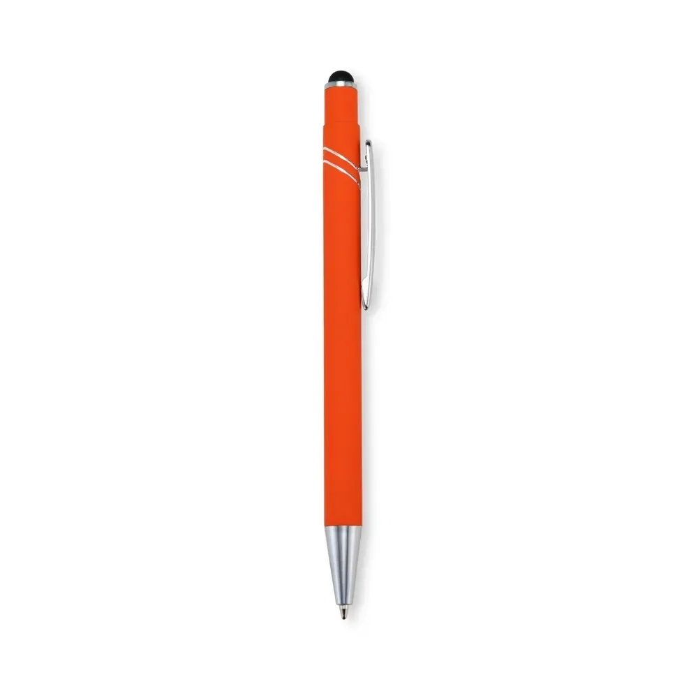 Caneta metal touch personalizada laranja