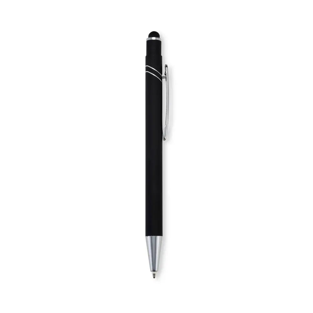 Caneta metal touch personalizada preta